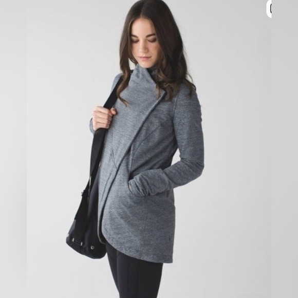 lululemon athletica Jackets & Blazers - Lululemon That's A Wrap Sweater Jacket In Heather Snow Slub Coal